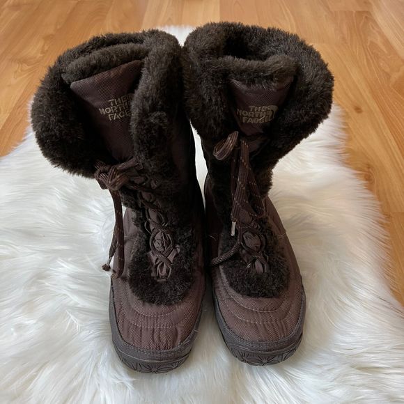 The North Face Nuptse Goosedown Brown Mid-Calf Winter Boots Women's Size 8.5 - Picture 2 of 10